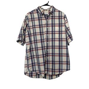 Men's Covington Red & Blue Plaid Casual Button Down Shirt